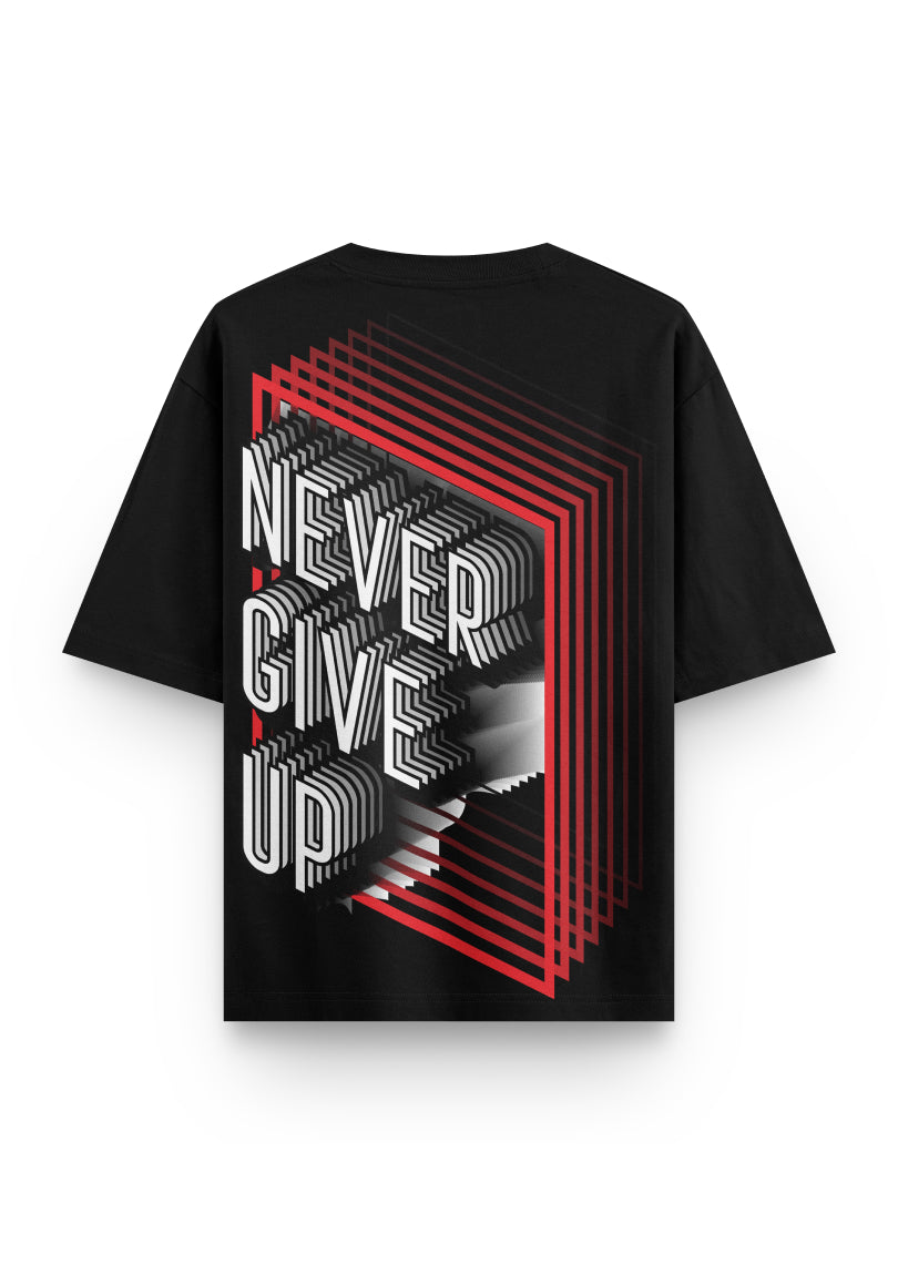 Never Give Up Oversized Tee